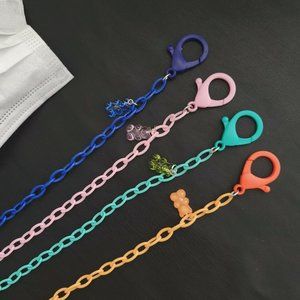 set of 5 Kids bear charm face mask chain